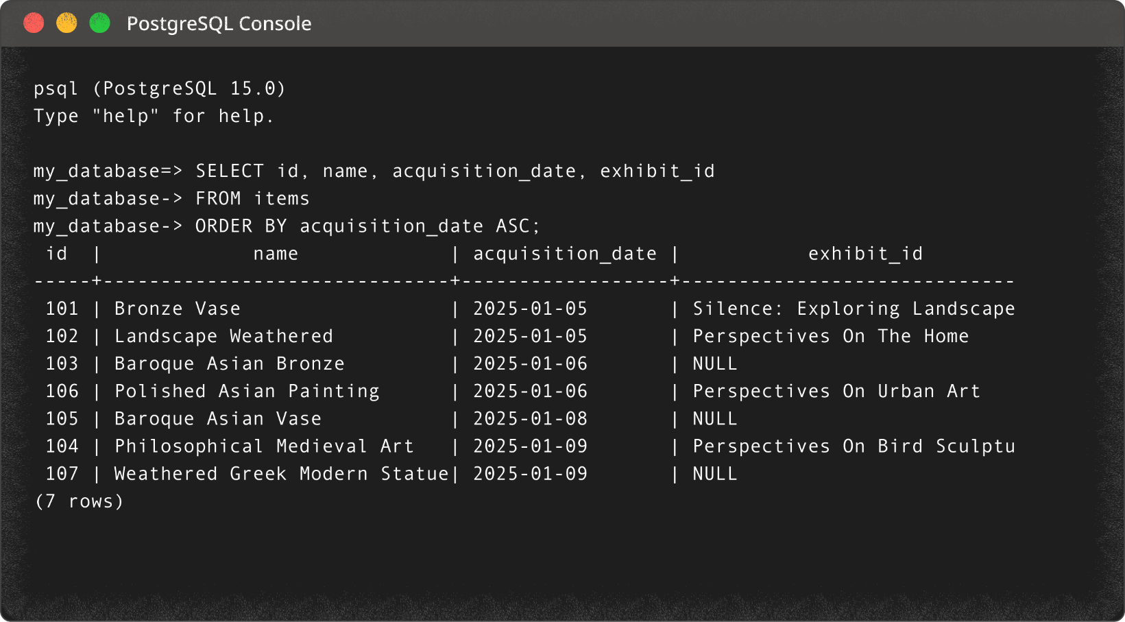 PostgreSQL Interface