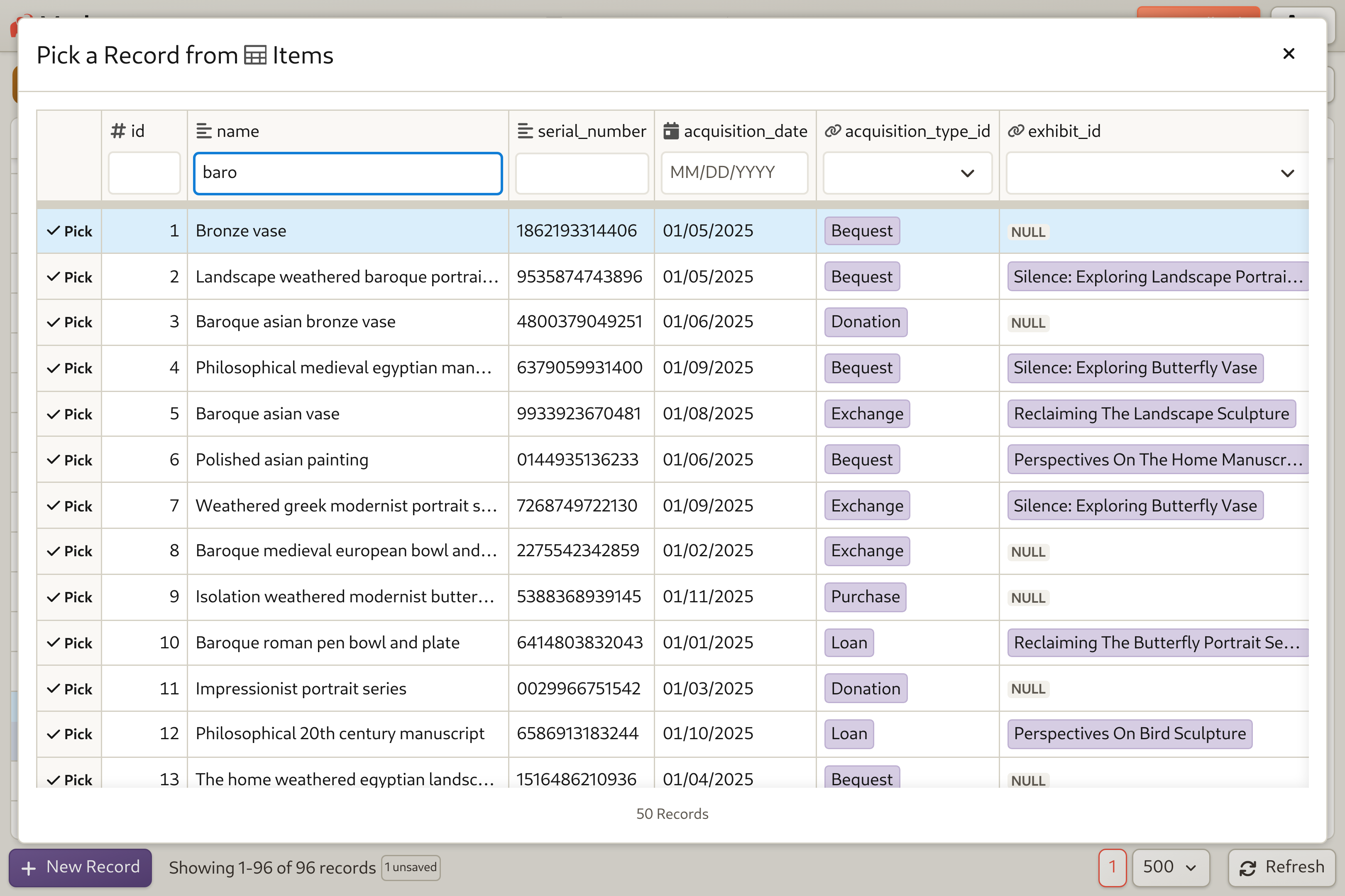 Museum Database
