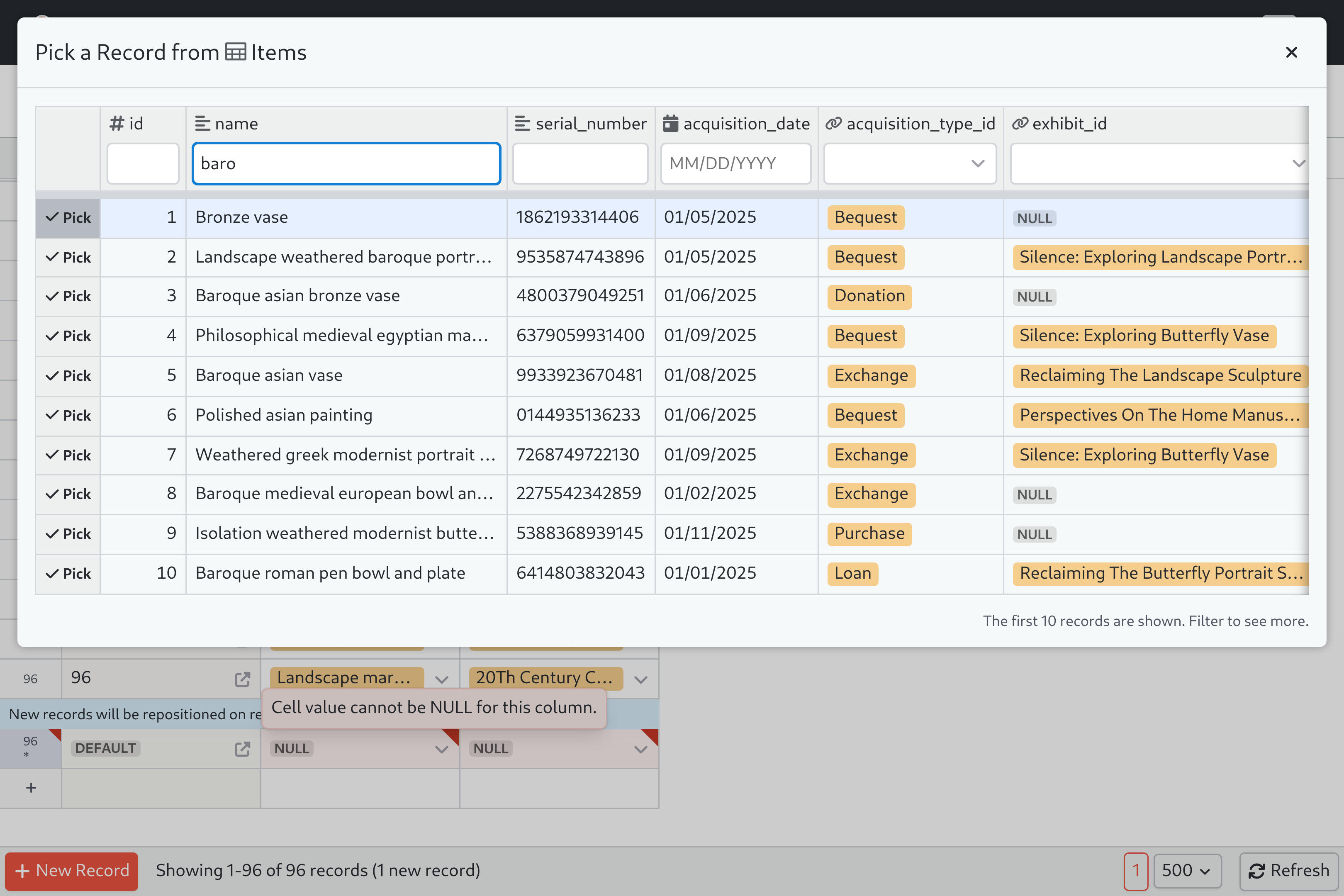 Museum Database