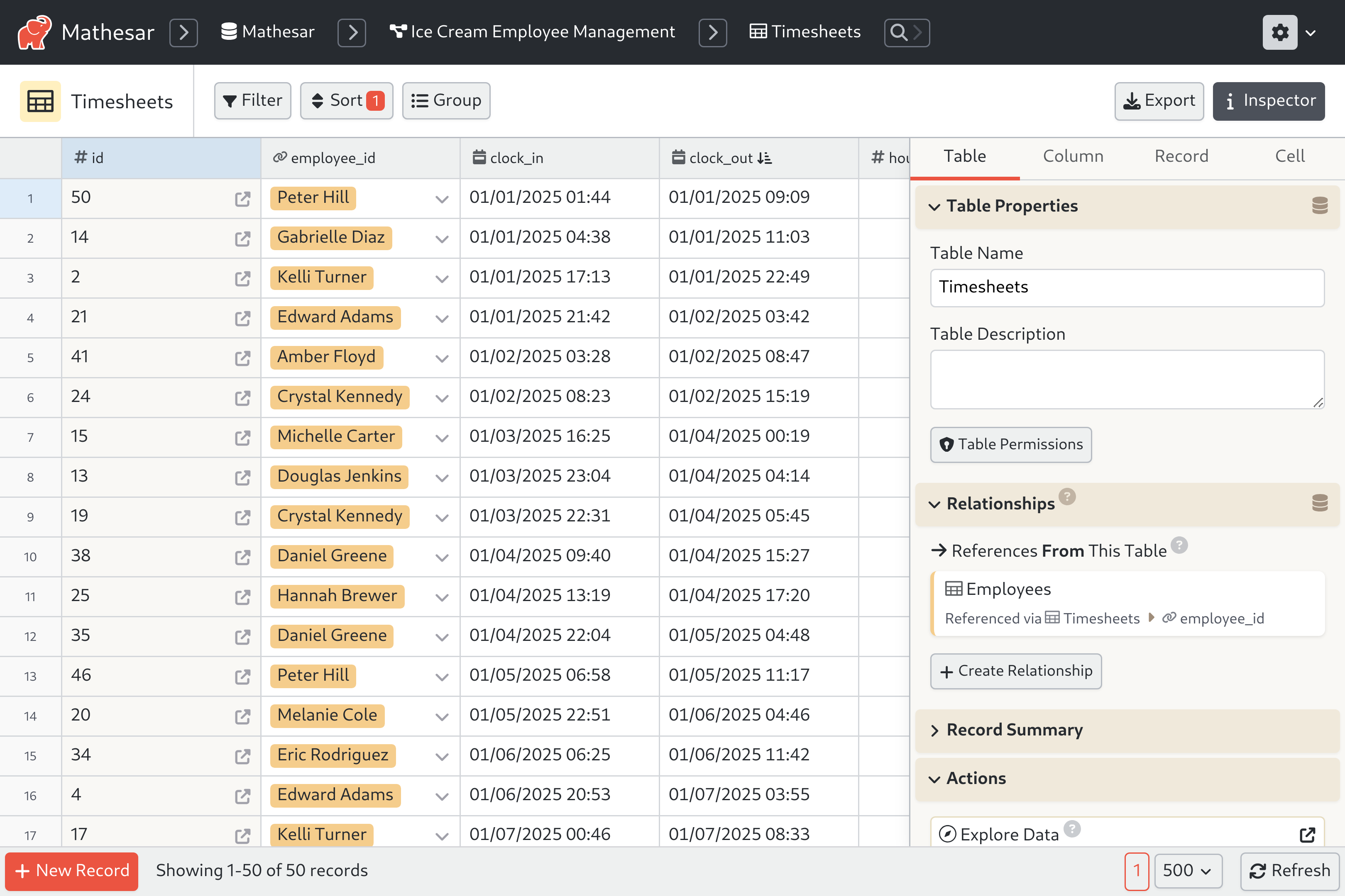 Employee Timesheets