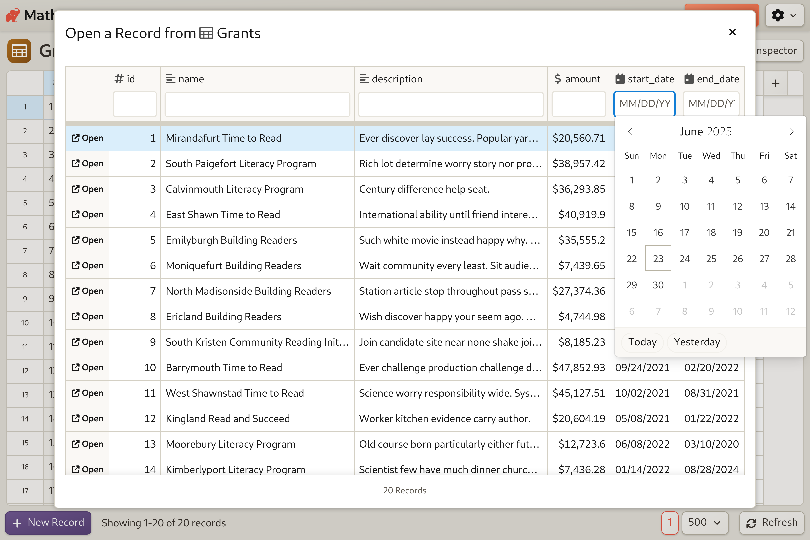 Non-Profit Grant Tracking