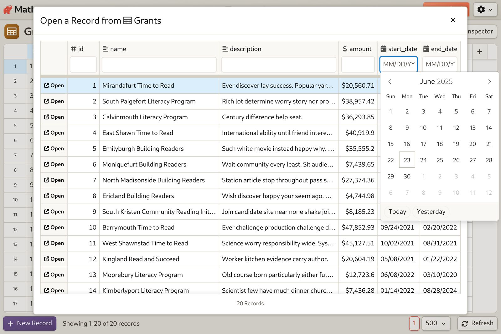 Non-Profit Grant Tracking