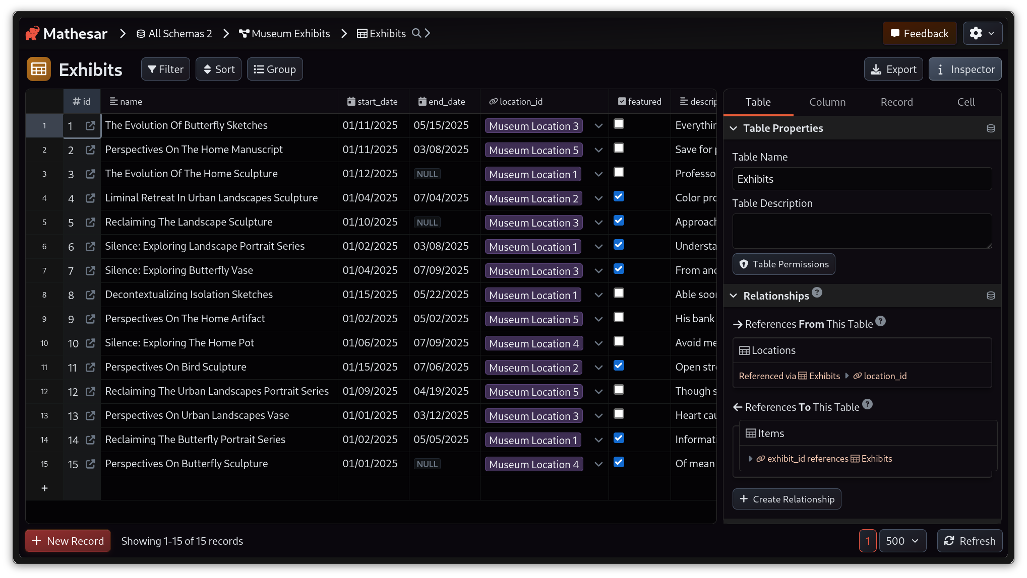 Dark mode table view